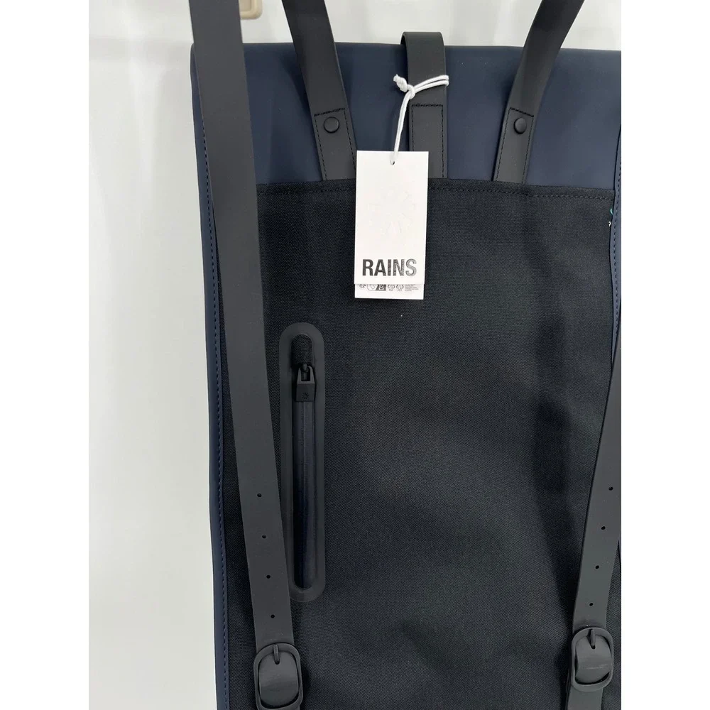 Rains Backpack Mini Navy Blue Waterproof Laptop Rucksack 13020 Modern Minimalist